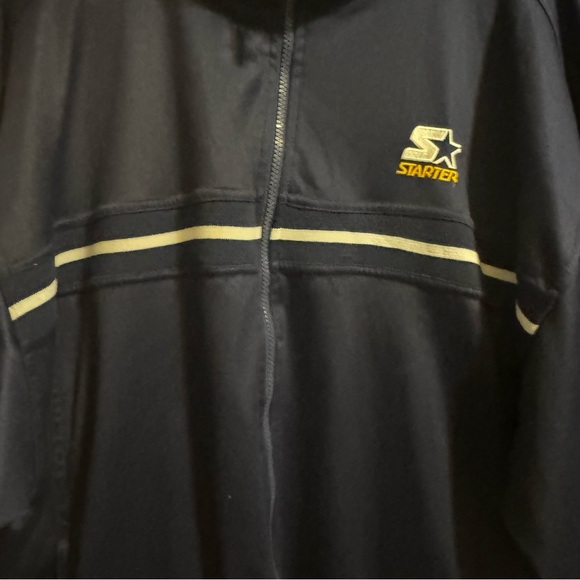 VTG Starter Men Jacket XL Navy Blue Long Sleeve Full Zip‎ Logo Sports * - Picture 4 of 7